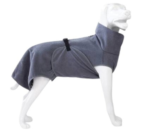 hondenbadjas Doggy Dry 40-65 cm microvezel grijs mt XS