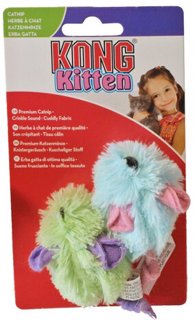 kattenkruidspeeltjes Muis 5 x 3 x 10 cm pluche 2 stuks