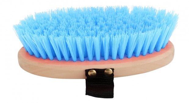 harde borstel hout 17 cm blauw