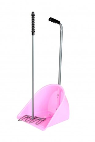 mestboy met hark 80 cm roze/zilver 2-delig