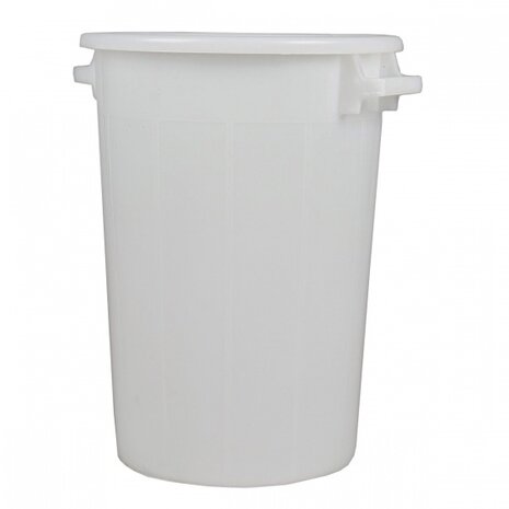 voerton met deksel 75 liter wit 63 cm