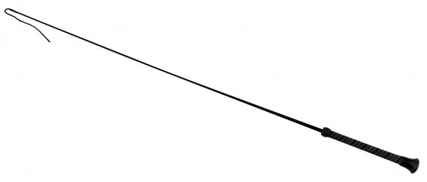 dressuurzweep fiberglass/rubber 130 cm zwart