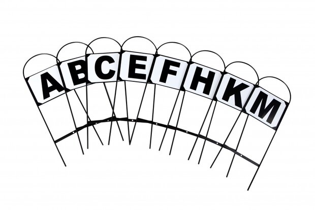 dressuurletters Abcefhkm 69 cm staal zwart 8-delig