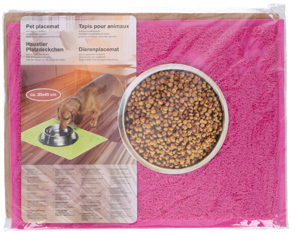 hondenplacemat 30 x 40 cm roze
