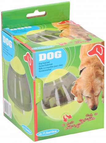honden voerbal 11 cm geel
