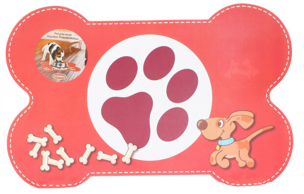 hondenplacemat 43 x 28 cm polypropyleen rood