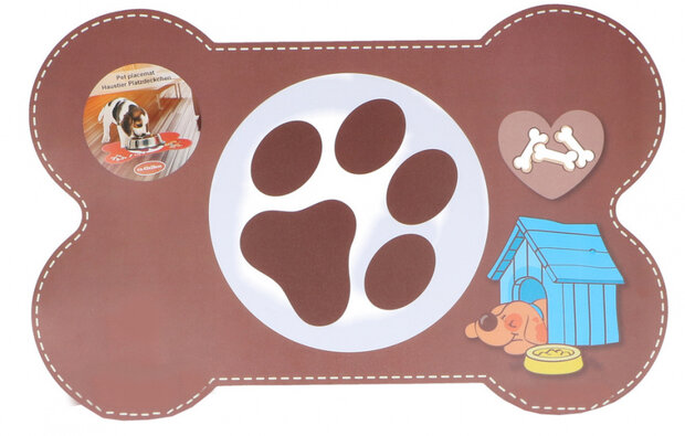 hondenplacemat 43 x 28 cm polypropyleen bruin