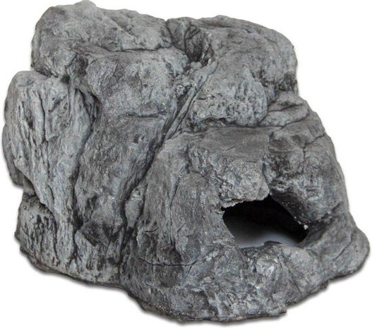 aquariumdecoratie steen 18 cm polyester grijs