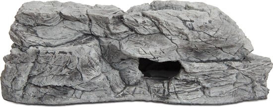 aquariumdecoratie steen 43 cm polyester grijs