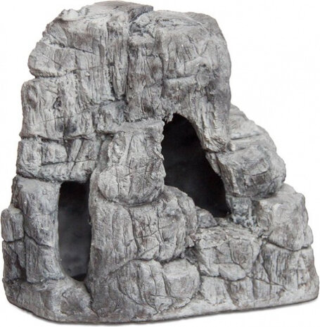 aquariumdecoratie steen 30 cm polyester grijs