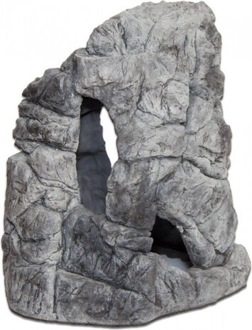aquariumdecoratie steen 39 cm polyester grijs