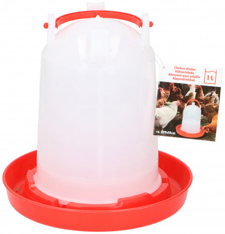bajonetdrinker 12 x 18 cm 1 liter rood/wit