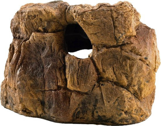aquariumdecoratie steen 18 cm polyester bruin