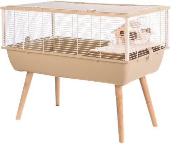 knaagdierkooi Neo Nigha 78 x 48 cm staal beige