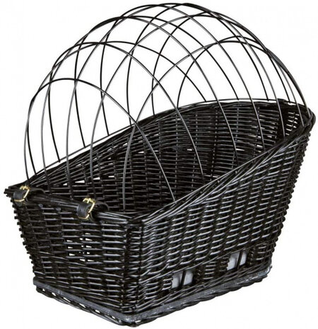 hondenfietsmand 35 x 49 cm wilgentakken zwart
