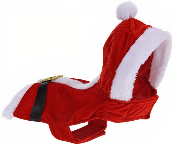 kerstkostuum voor honden 34 x 16 cm polyester rood/wit