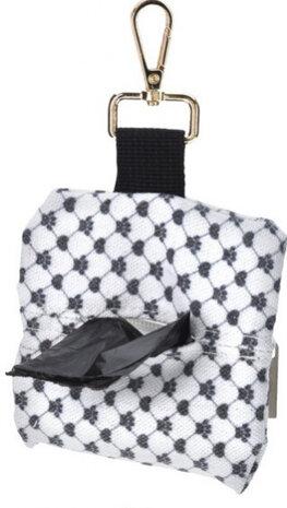 hondenzakjeshouder 9 x 7,5 cm polyester zwart/wit