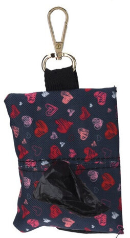 hondenzakjeshouder 9 x 7,5 cm polyester zwart/rood