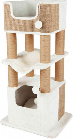 krabpaal Lucano 48 x 110 cm pluche/sisal wit/taupe