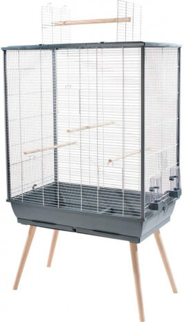 vogelkooi Neo Jili 81 x 132 cm staal grijs 10-delig