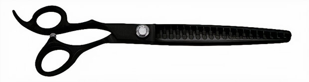 effileerschaar linkshandig 19 cm RVS zwart