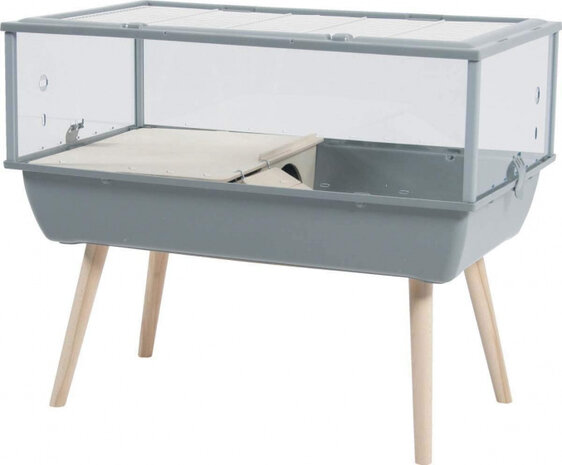 knaagdierkooi Nevo 64,5 cm plexiglas/kunststof grijs