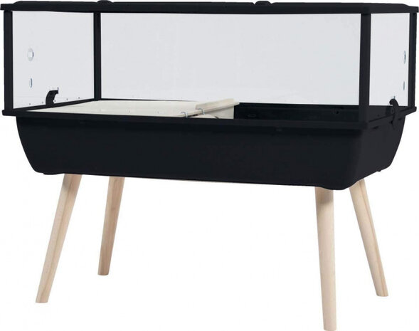 knaagdierkooi Nevo 64,5 cm plexiglas/kunststof zwart