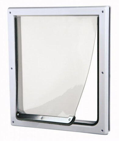 hondenluik 39 x 45 cm zilver/transparant