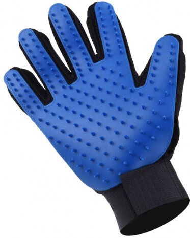 borstelhandschoen 23 x 1,5 cm siliconen blauw
