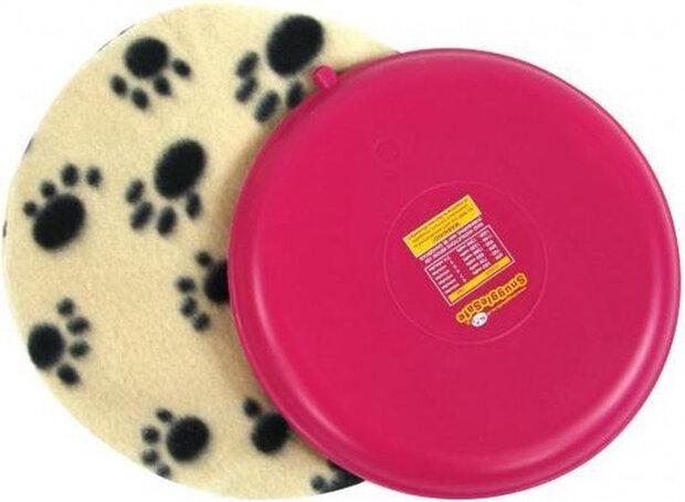 warmteschijf 21 cm polyester/fleece beige/zwart