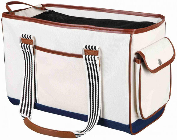 hondendraagtas Elisa 20 x 41 cm polyester/kunstleer wit