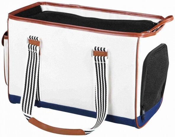 hondendraagtas Elisa 20 x 41 cm polyester/kunstleer wit
