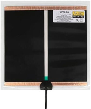 warmtemat 13 watt 28 x 28 cm textiel zwart