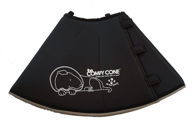 hondenkraag 20 cm nylon/foam zwart maat M