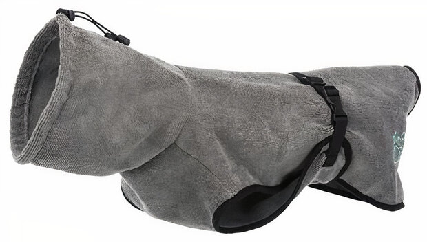 hondenbadjas 60 cm polykatoen grijs maat L