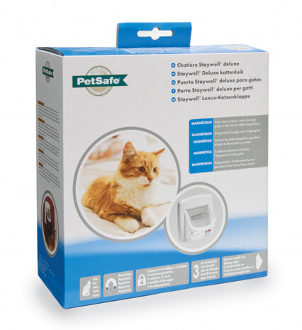 kattenluik magnetisch 25,2 x 24,1 cm wit 2-delig