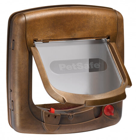 kattenluik magnetisch 25,2 x 24,1 cm brons 2-delig
