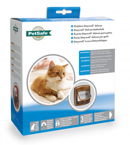 kattenluik magnetisch 25,2 x 24,1 cm brons 2-delig