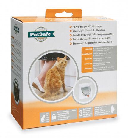 katten-hondenluik tunnel 4Way 22,3 x 16 cm wit 2-delig