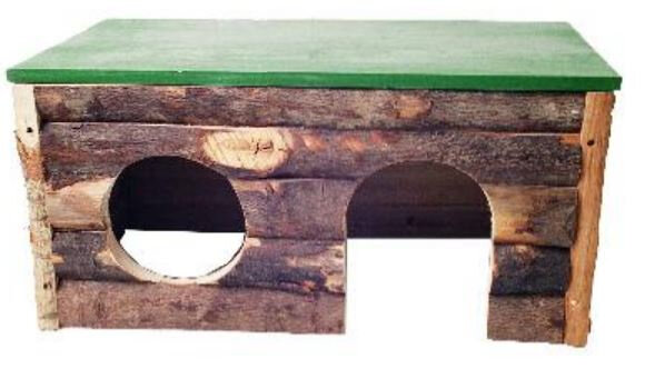 knaagdierblokhut 42 x 25 cm hout bruin