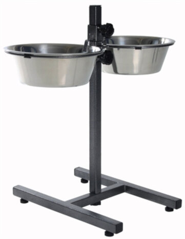 voerbakstandaard 24 cm staal 2,8 liter 3-delig zwart
