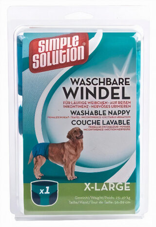 hondenluier wasbaar 56-89 cm polyester blauw XL