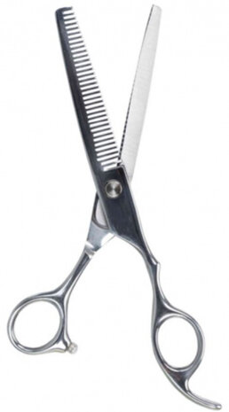effileerschaar enkelzijdig 18 cm RVS/rubber zilver