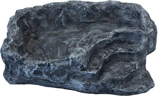 voer- of drinkbak Terraced 23 x 21 cm steen grijs