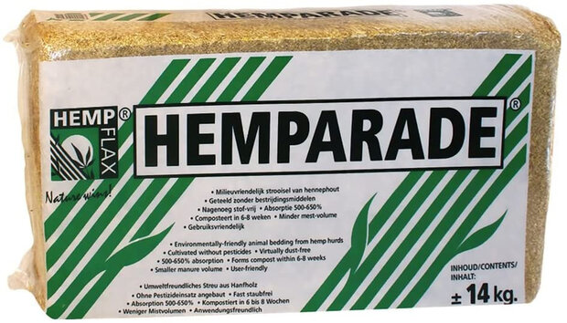 hennepvezelstrooisel Hemparade 14 kilo hennep beige