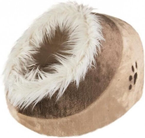 kattenmand Iglo Minou 41 x 35 cm pluche bruin/beige