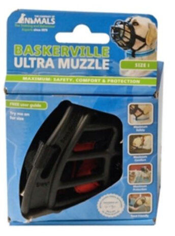 muilkorf Ultra Muzzle 6 x 22 cm nylon zwart