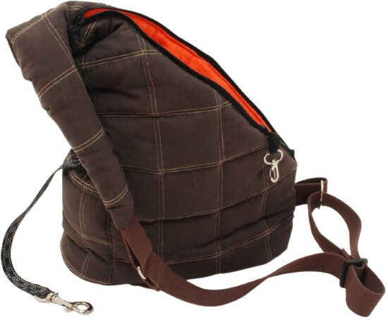 hondendraagtas Messenger Pooch Pouch textiel bruin