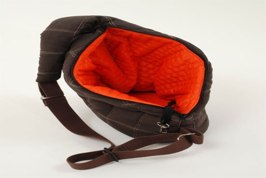 hondendraagtas Messenger Pooch Pouch textiel bruin