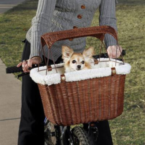 hondenfietsmand Tagalong 38 x 28 cm schapenvacht bruin
